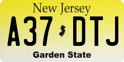 NJ license plate A37DTJ