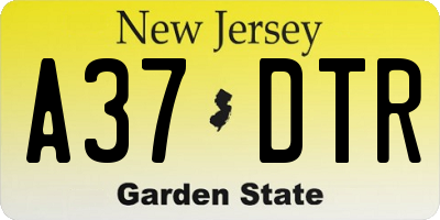 NJ license plate A37DTR