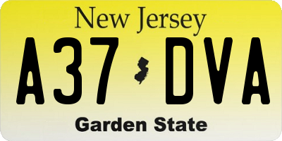NJ license plate A37DVA