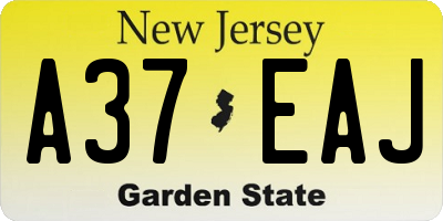 NJ license plate A37EAJ