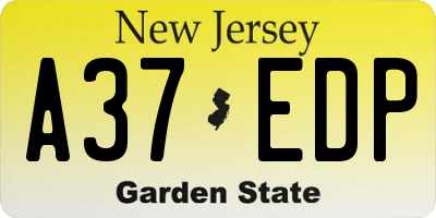 NJ license plate A37EDP