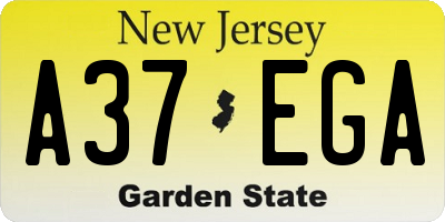 NJ license plate A37EGA