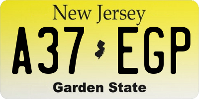 NJ license plate A37EGP