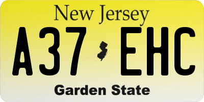 NJ license plate A37EHC