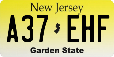 NJ license plate A37EHF