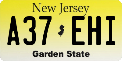 NJ license plate A37EHI