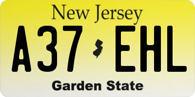 NJ license plate A37EHL