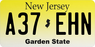 NJ license plate A37EHN