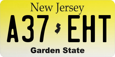 NJ license plate A37EHT