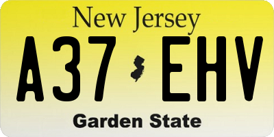 NJ license plate A37EHV