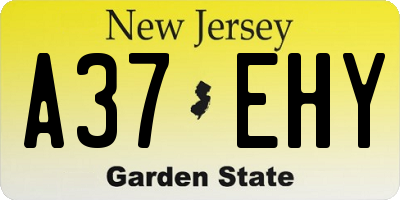 NJ license plate A37EHY