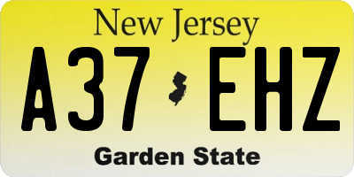 NJ license plate A37EHZ