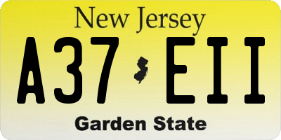 NJ license plate A37EII