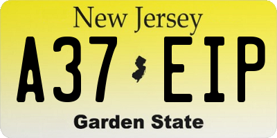 NJ license plate A37EIP
