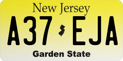 NJ license plate A37EJA