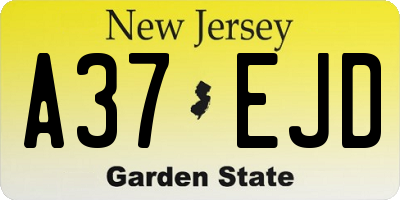 NJ license plate A37EJD