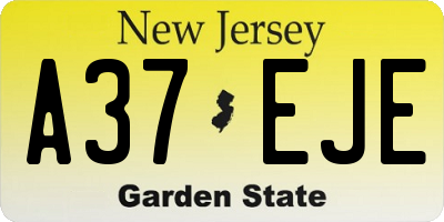 NJ license plate A37EJE