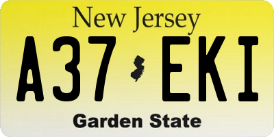 NJ license plate A37EKI