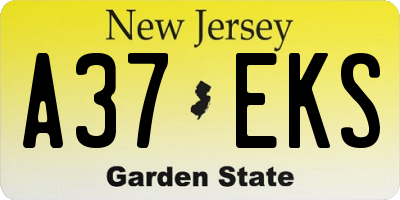 NJ license plate A37EKS