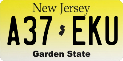 NJ license plate A37EKU