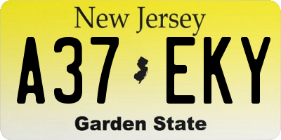 NJ license plate A37EKY