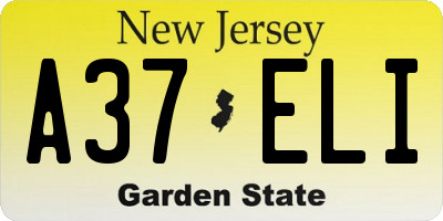 NJ license plate A37ELI