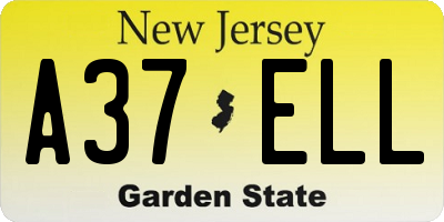 NJ license plate A37ELL