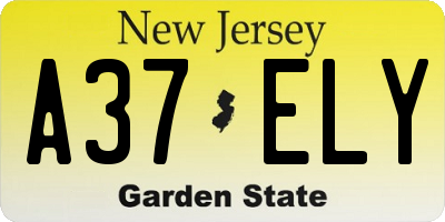 NJ license plate A37ELY