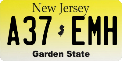 NJ license plate A37EMH