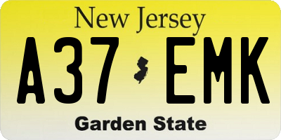 NJ license plate A37EMK