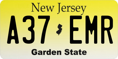 NJ license plate A37EMR