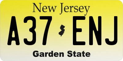 NJ license plate A37ENJ