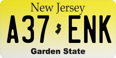 NJ license plate A37ENK