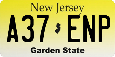 NJ license plate A37ENP