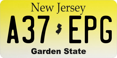 NJ license plate A37EPG