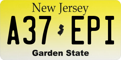 NJ license plate A37EPI