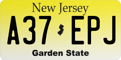 NJ license plate A37EPJ