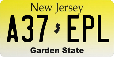 NJ license plate A37EPL