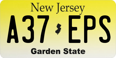 NJ license plate A37EPS