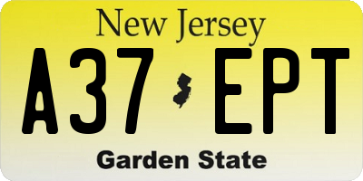 NJ license plate A37EPT