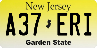 NJ license plate A37ERI