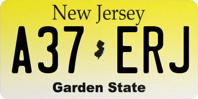 NJ license plate A37ERJ