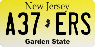 NJ license plate A37ERS