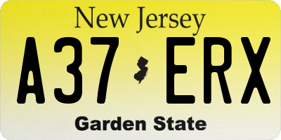 NJ license plate A37ERX