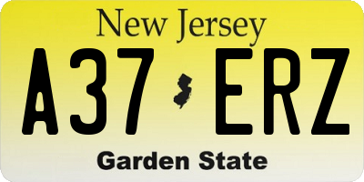 NJ license plate A37ERZ