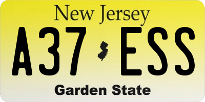 NJ license plate A37ESS