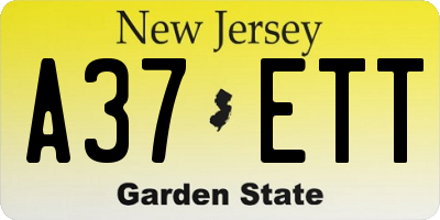 NJ license plate A37ETT