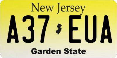 NJ license plate A37EUA