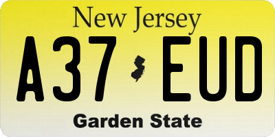 NJ license plate A37EUD