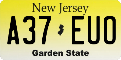 NJ license plate A37EUO